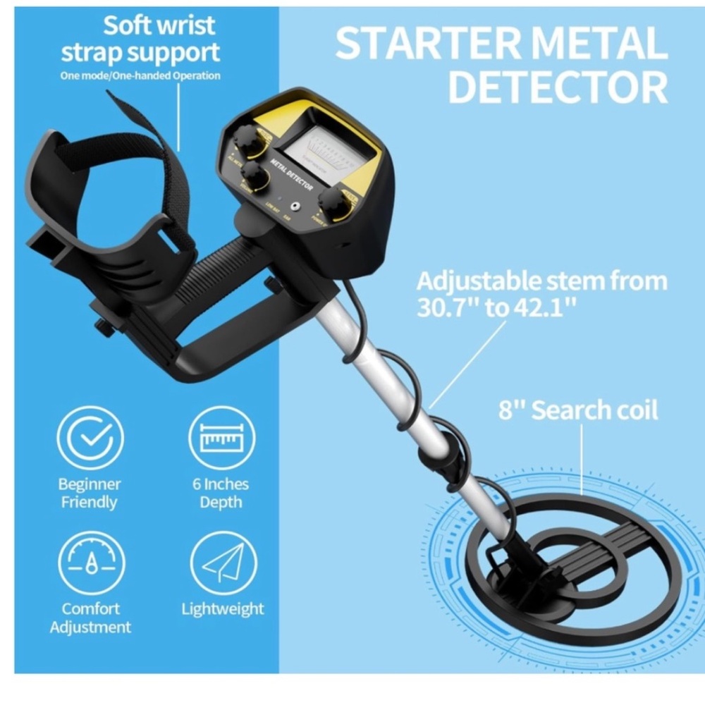 Metal Detector for Adults & Kids - Lightweight 2.8lbs w/ 8" Search screen NWT